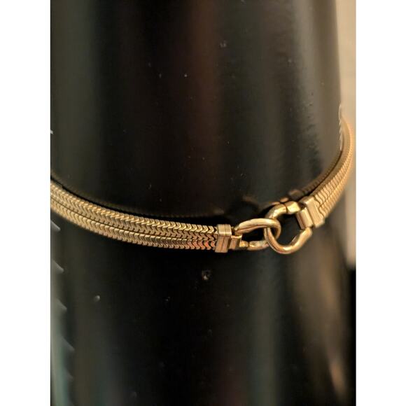 Vintage 40s Forstner 12K Gold Filled ID Double Square Snake Chain Bracelet - Picture 11 of 13